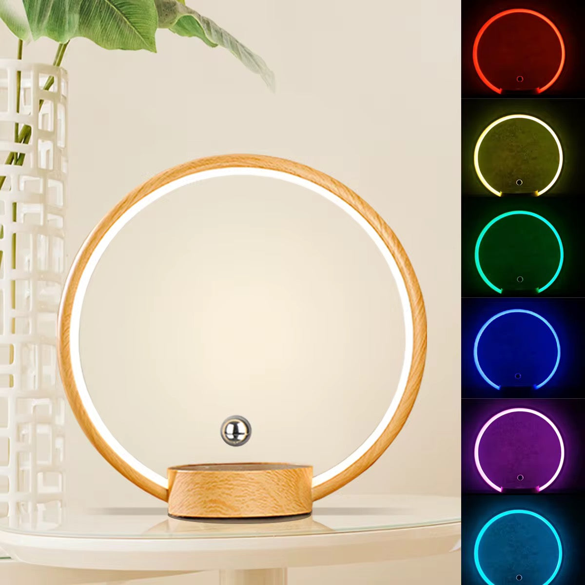 Cirkel lampe med svævende kugle - Ø25 cm